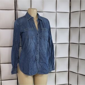 Denim Long Sleeve Women's Top